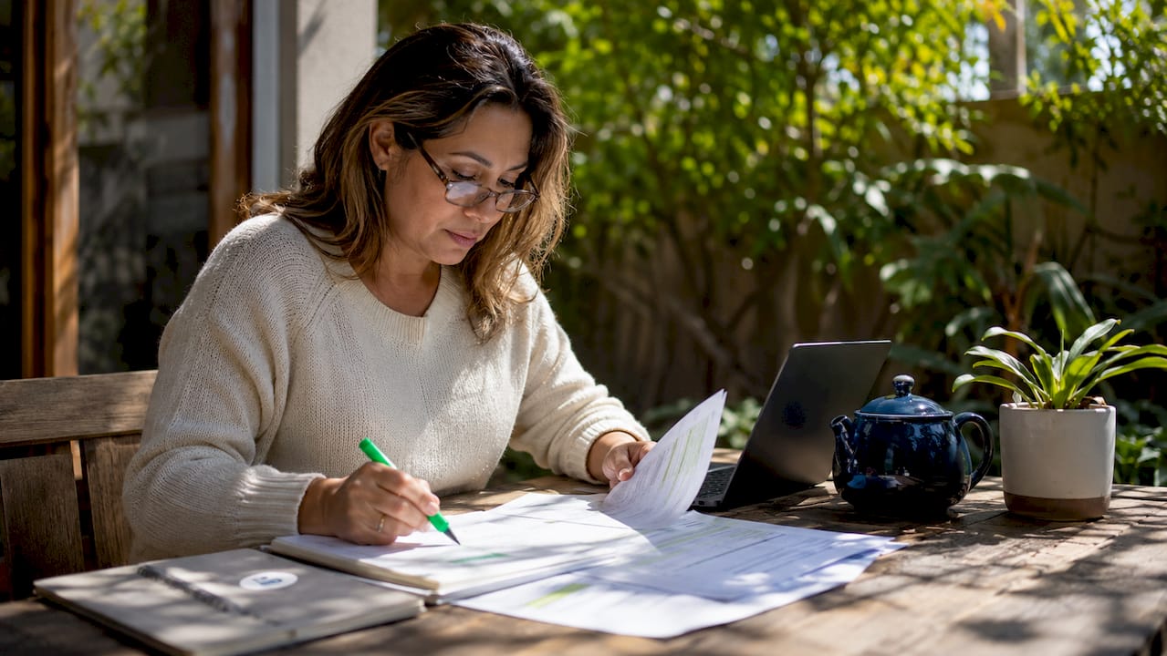 Woman reviewing alternative income mortgage documents