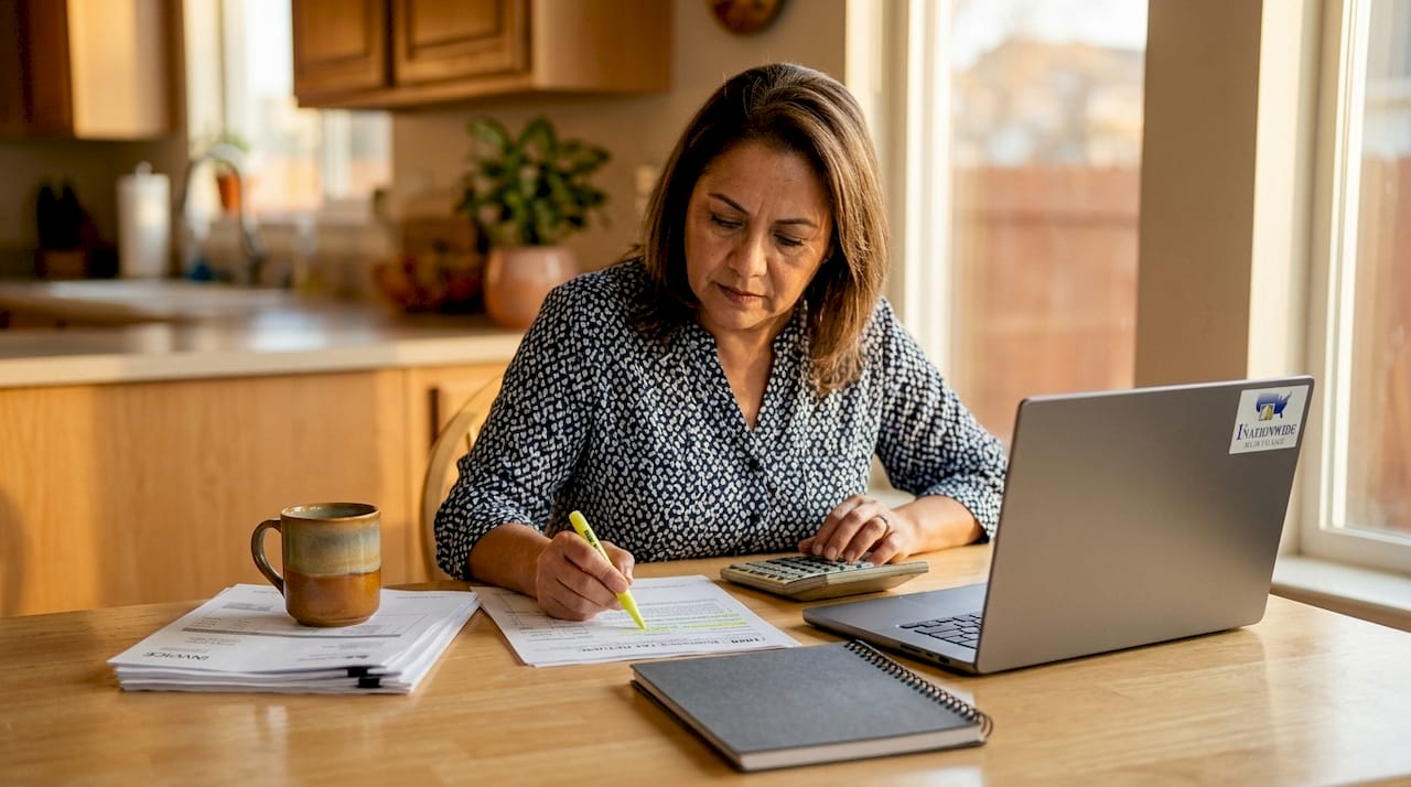 Woman reviewing self-employment mortgage documents