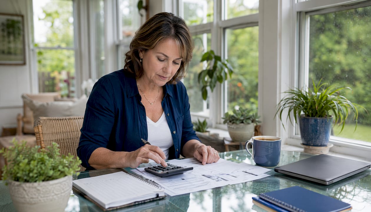 Self-employed person preparing home loan documents