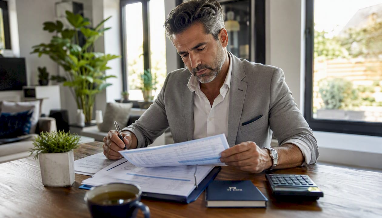 Investor reviewing depreciation recapture paperwork